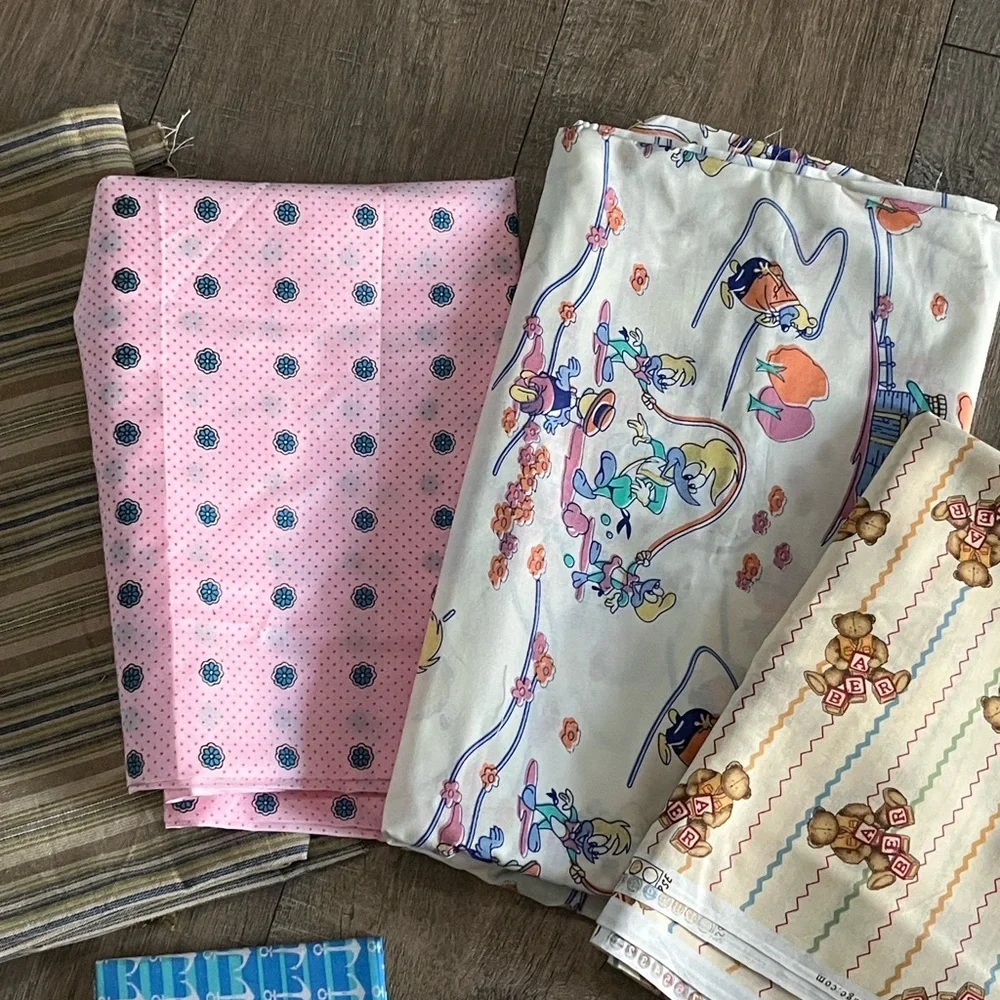 Assorted Fabric Bundle for Quilting, Crafts, Baby Blanket Ect NEW